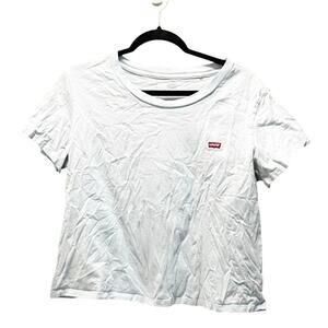 Levi’s Baby Blue Short Sleeve Crop Top Casual T-Shirt Size Medium